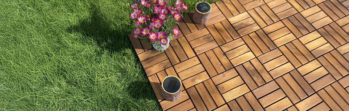 Baldosas de madera de acacia