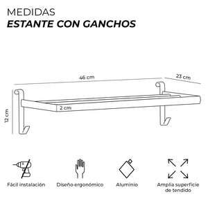 Accessory shelf for electric towel rail | White/Black