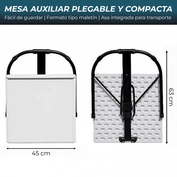 Mesa auxiliar plegable ajustable
