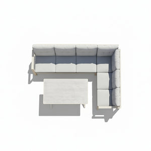 Conjunto de exterior en aluminio 7 plazas AURORA