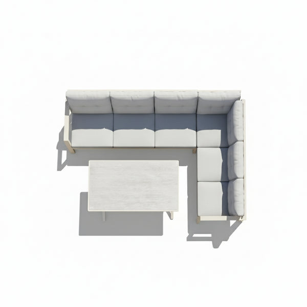 Conjunto de exterior en aluminio 7 plazas AURORA