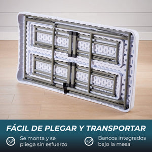 Set de mesa de picnic plegable con 2 bancos