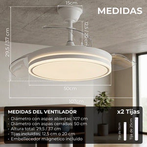 Ventilador de Techo con Luz LED y WiFi | EOS PLUS