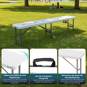 Banco plegable portátil 183 cm