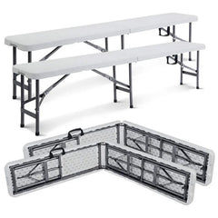 2-Pack 6ft. Foldable Portable Bench