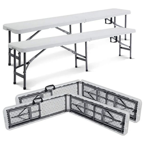 Pack 2 Bancos Plegables 183cm