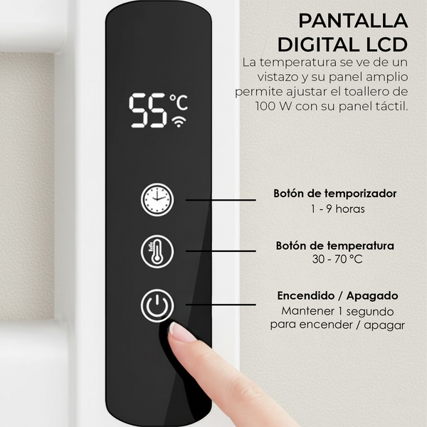 Toallero Eléctrico WiFi 100W con estante