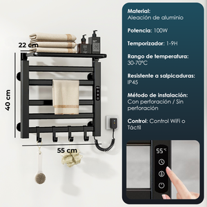 Toallero Eléctrico WiFi 100W con estante