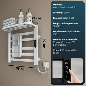 Toallero Eléctrico WiFi 100W con estante