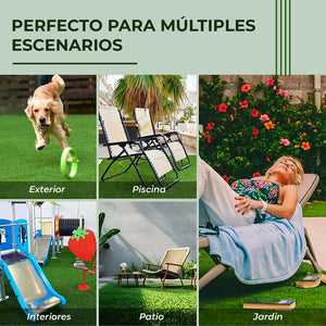 Set de 10 baldosas de césped artificial