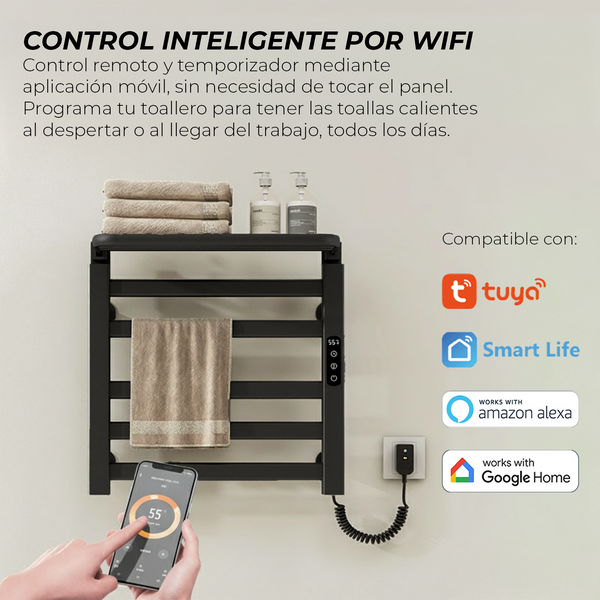 Toallero Eléctrico WiFi 100W con estante